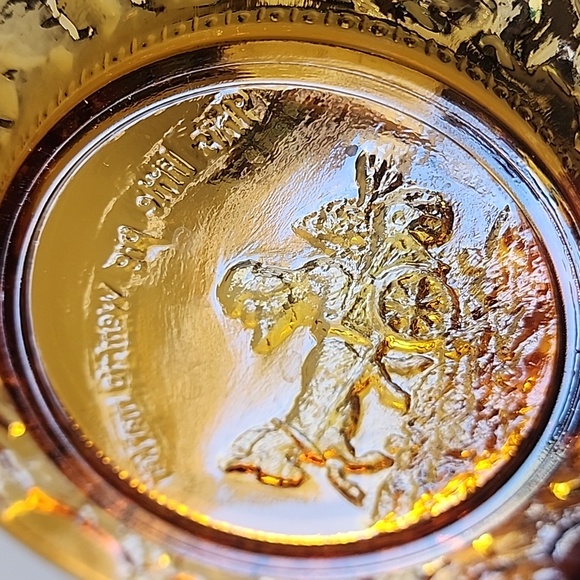 VTG. Mother Goose Nursery Rhymes, Tiara Amber Glass, Children's Plates. - Picture 16 of 16